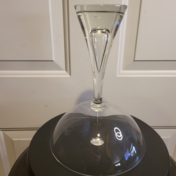 Steuben Style Teardrop Crystal Glass Compote Bowl 9" - Picture 8 of 11